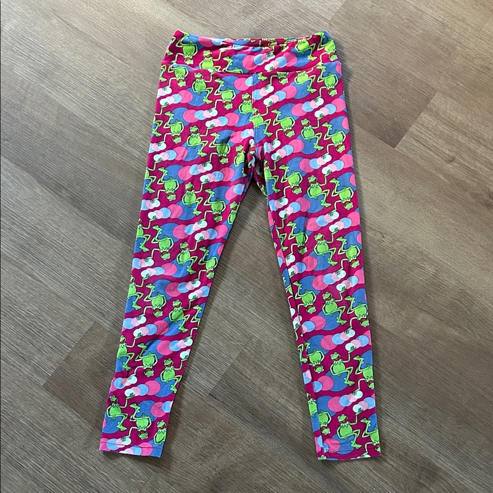 LuLaRoe Women’s Leggings Kermit the Frog Muppets One Size